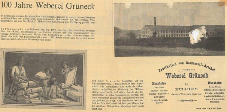 100 Jahre Weberei Grüneck